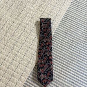 The Men's Store Red and Black Paisley Tie